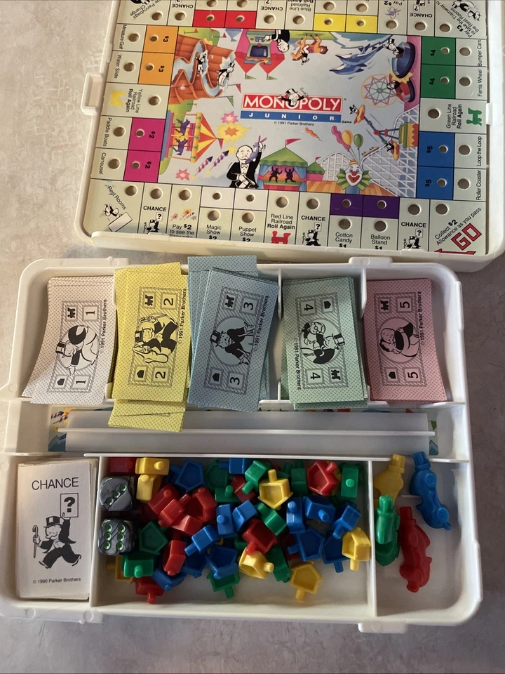 Travel Size Junior Monopoly Game 1991 Parker Brothers Complete - Image 1 of 4
