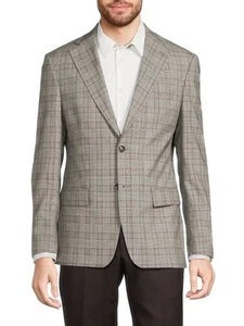 Tallia Verdello Men's Slim-Fit Wool Blend Suit Separate Jacket Cream/Brown-38R - Picture 1 of 8