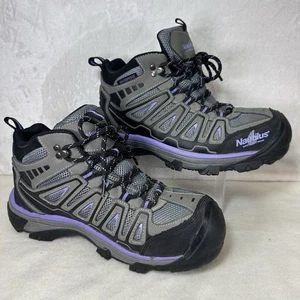 Nautilus Damen Mid Ltwt Stahlkappe N2251 Arbeit Wanderstiefel grau/lila Größe 9,5 W - Bild 1 von 13