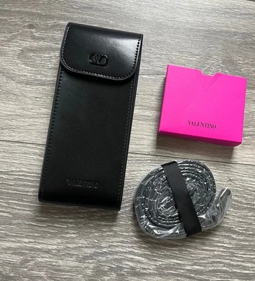 Auténtico Valentino Mini Bolso Bandolera Gafas de Sol Estuche Cartera Cuero Negro NUEVO Foto 1 de 4