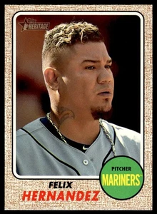 2017 Topps Heritage Felix Hernandez #408 Short Print Seattle Mariners SP - Bild 1 von 2