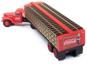 1941-1946 Chevrolet Tractor Red with Flatbed Bottle Trailer "Coca-Cola" "Mini Me - Picture 1 of 2