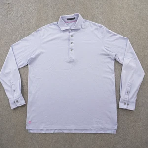 Greyson Polo Uomo Grande Blu Manica Lunga Piqué Cotone Casual Golf Attiva - Foto 1 di 12