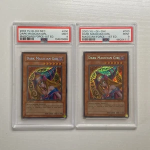Yu-GI-Oh! - 2 x PSA 9 1st Edition MFC-000 Dark Magician Girl - N/A - Picture 1 of 13