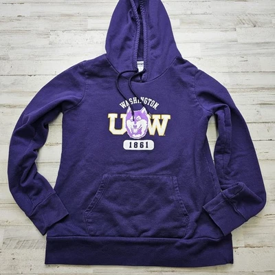 WASHINGTON HUSKIES Mujer L Cuello en V Pullover Sudadera con Capucha Púrpura Foto 1 de 4
