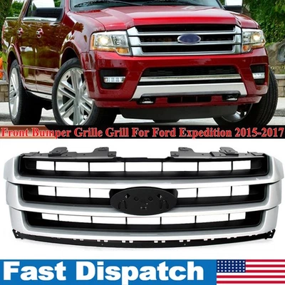 For Ford Expedition 15+FL1Z8200A FO1200588 Front Bumper Upper Grill Ingot Silver Foto 1 de 4