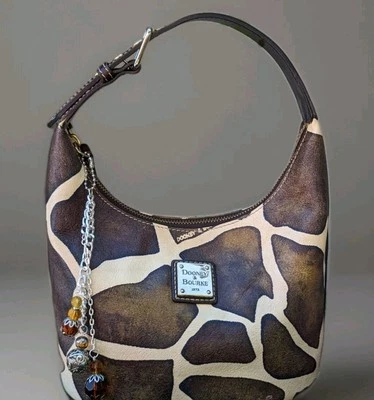 Dooney & Bourke Serengeti Jirafa MINI Hobo Cartera Cartera Bolso de Mano Cuero Foto 1 de 4