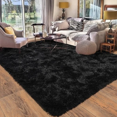 8x10 Area Rugs for Living Room, Ultra Soft Large Shag Black Bedroom Rug Upgra... - Image 1 of 4