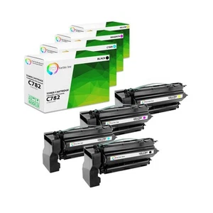 4Pk TCT Prem For Lexmark C782DN C782DTN C782N Compatible Toner Cartridge (BCMY) - Picture 1 of 6
