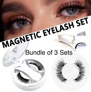 Bundle of 3 Professional False Magnetic EyeLashes Glue Free CT-03, CT-04, CT-05 - Picture 1 of 7