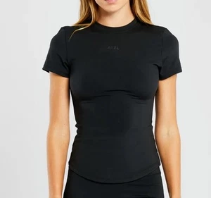 AYBL Women’s Sculpt T-shirt Short Sleeve Black Small NWT Workout Casual Wear - Picture 1 of 2
