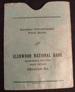 Vintage Glenwood National Bank - Decatur GA Savings Book Cover - Picture 1 of 2