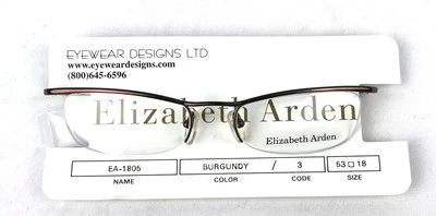 Elizabeth arden ea 1806 Mujer Borgoña 3 Diseñador Monturas de Gafas Nuevas Etiquetas Foto 1 de 4