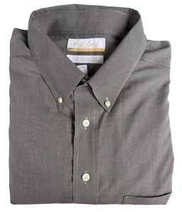 Roundtree & Yorke Gold Label Dress Shirt Mens 17 - 34 Burgundy Cotton Pinpoint - Picture 1 of 8