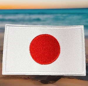 🔥LARGE Japan Flag Embroidered Patch Japanese Rising Sun Velcro Hook Loop Emblem - Picture 1 of 5