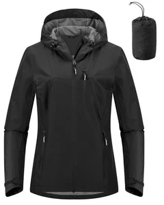 Packable Rain Jacket Women Lightweight Waterproof Raincoat with Hood Cycling ... - Picture 1 of 6