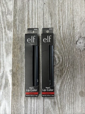 2pk E.L.F. NEW NIP Rich Red Matte Lip Color #82466 Sharpener Included .05 Oz - Image 1 of 4