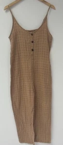 Tree of Life Sz L M Brown Overalls Jumpsuit Boho Festival Hippie Made In Nepal - Picture 1 of 6