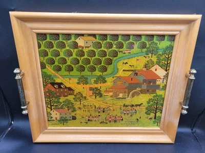 Cuadro/bandeja de arte popular Charles Wysocki vintage 25º Festival de Mantequilla de Manzana Foto 1 de 3