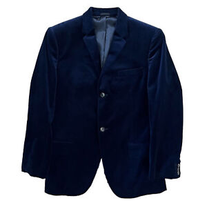 Alexander McQueen Velour Blazer 50 Navy Made In Italy Sportswear Two Button