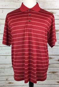 Champion Golf Shirt Herren XL Polyester rot gestreift S/Arm 1/4 Knopf Pullover - Bild 1 von 12