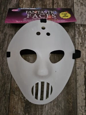 NUEVA MÁSCARA DE PORTERO - MUNDO DIVERTIDO - ¡Disfraz de Jason brilla en la oscuridad! BLANCO Foto 1 de 2