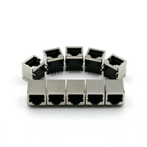 10Pack RJ45 8P8C Single Network Port Female Socket PCB Head Solder Connectors C - Afbeelding 1 van 13
