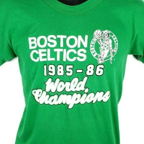 Boston Celtics T Shirt Vintage 80s 1985 86 World Champions Made In USA Medium Cover