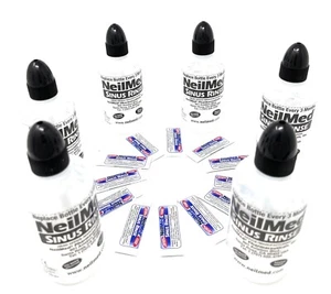 NeilMed Sinus Rinse 6pcs Bottles 8 OZ+12Packet Exp: 11/2026 Natural Sinus Relief - Picture 1 of 7