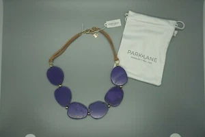 NEW Park Lane Jewelry VINEYARD Necklace Purple Turquoise Vegan Leather RETIRED - Picture 1 of 6