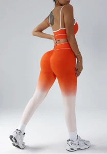 Women's Peach Butt Lift Workout Sets 2 pieces Sweet Work Out Yoga Activewear Set - Picture 1 of 9