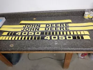 JOHN DEERE 4050 HOOD DECALS. VERY NICE QUALITY. ALL DECALS ON HOOD. SEE DETAILS - Picture 1 of 4