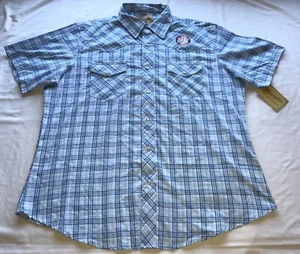 Wrangler Western Shirts Men’s XL Plaid Short Sleeve Pearl Snap Cotton-Poly NWT - Picture 1 of 10