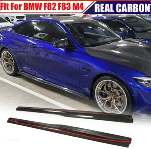 Alerón labial de extensión de faldones laterales de carbono real 2 piezas para BMW F82 F83 M4 2015-2019 - Imagen 1 de 14