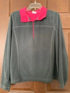 Danskin Now Womens Gray Long Sleeve 1/4 Zip Pullover Fleece Jacket Size Large - Picture 1 of 4