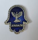 Réfrigérateur Terre Sainte magnétique de Jérusalem, Hand Hamsa, Judaica anglaise Israël, avec symboles