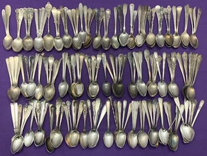 150 cucchiaini da caffè DEMITASSE DEMI placcati argento da antichi a vintage 4"-5" senza mono - Foto 1 di 11