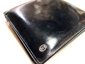 CARTIER VINTAGE PASHA SILBER CC EMBLEM LEDER GELDBÖRSE FALTBAR MÜNZE FRANKREICH SCHWARZ - Bild 1 von 24