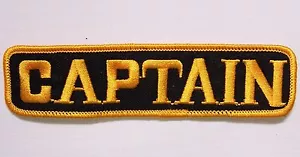CAPTAIN EMBROIDERED PATCH 140x35mm WOVEN CLOTH RACING RALLY TEAM BADGE SEW-ON - Picture 1 of 1