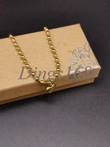 Echt 18K Gelbgold gefüllt 12mm x 10mm Herz 6+2 Zoll 3mm Perlenkette Armband - Bild 1 von 7