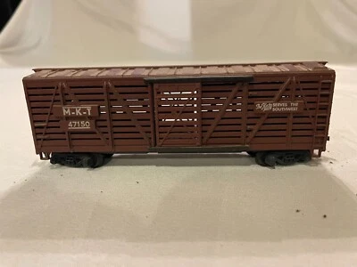 TYCO HO SCALE 47150 M-K-T LIVESTOCK CAR THE KATY BROWN BODY & Sliding DOORS - Image 1 of 4