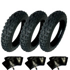 SET OF 3) HD TIRES W/ 3) TUBES STRAIGHT STEM 2.50-10 2.50X10 FOR RAZOR SX500 10&quot;
