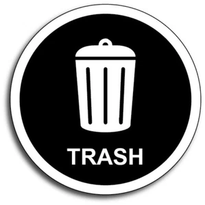 Trash Black Garbage Waste Decal Sticker Dumpster Label Rubbish Waste Recycle Can - Picture 1 of 4