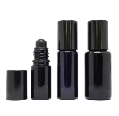 Miron Violet Glass Bottle with Glass Ball Roll on Cap 6 different sizes