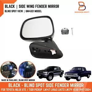 Black Side Wing Fender Mirror For Toyota Hilux LN165 LN172 MK4/5 4WD TIGER D4D - Picture 1 of 12