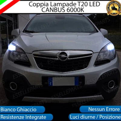 COPPIA LUCI DIURNE DRL LED T20 CANBUS OPEL MOKKA 6000K BIANCO 100% NO ERROR - Immagine 1 di 2