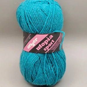 Unger Utopia Sport Yarn Turquoise Aqua Blue 133 NOS Full 50 Gram Skeins READ - Picture 1 of 5