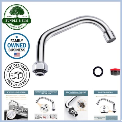 Commercial Stainless Steel 6 Inch Swivel Spout Replacement for Kitchen Sink - Image 1 of 4