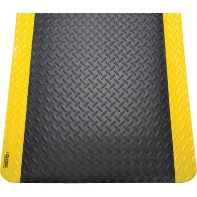 Alfombra ergonómica placa diamante 36" x 60" 9/16" grueso borde negro/amarillo Foto 1 de 2