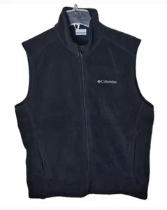 COLUMBIA Black Fleece CATHEDRAL PEAK II VEST Full Zipper WHITE LOGO Pockets SZ L - Picture 1 of 3